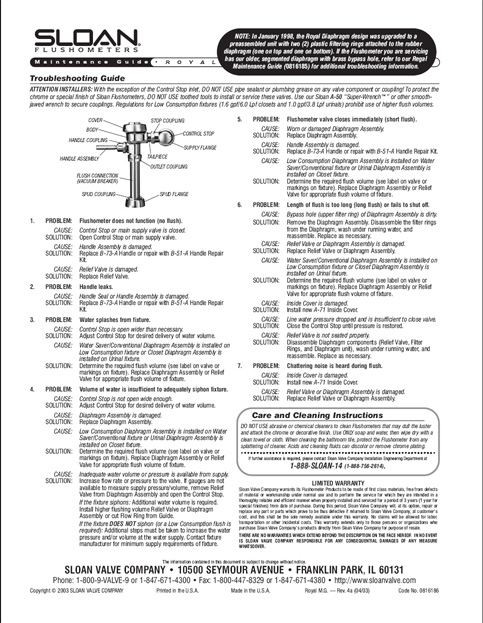 Flushometer Troubleshooting