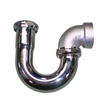 Haws 0005982897 1/4" NPT x 1-1/4" O.D. Satin Chrome-Plated Brass Trap