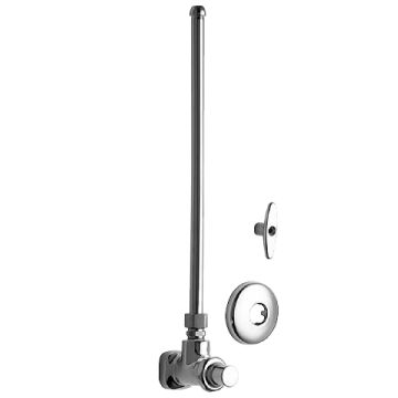 Chicago 1006-ABCP E-Cast Angle Stop Fitting w/ Supply Tube, Loose Key Handle, Slow Compression Operating Cartridge