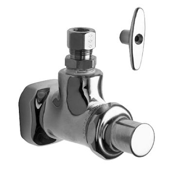 Chicago 1013-ABCP E-Cast Angle Stop Fitting, Loose Key Handle, Slow Compression Operating Cartridge