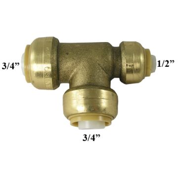 SharkBite U444LF Tee 3/4" X 1/2" X 3/4" - Lead Free