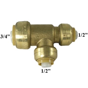 SharkBite U454LF Tee 3/4" X 1/2" X 1/2" - Lead Free