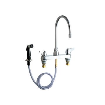 Chicago 1102-GN8AE3ABCP Hot and Cold Water Sink Faucet with Side Spray