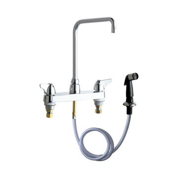 Chicago 1102-HA8VPAABCP Hot and Cold Water Sink Faucet with Side Spray