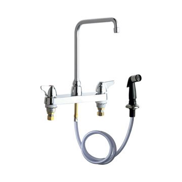 Chicago 1102-HA8XKABCP Hot and Cold Water Sink Faucet with Side Spray