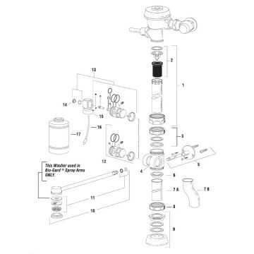 Sloan Slimline BPW Flushometer Parts Breakdown