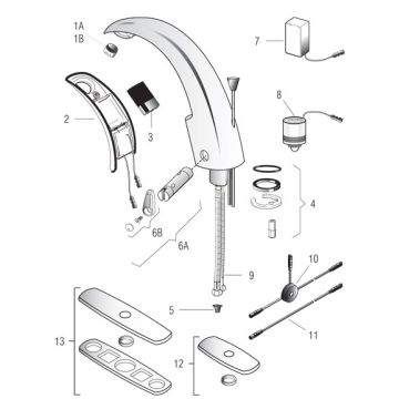 Sloan Optima(R) i.q. EAF-150 Faucet Parts Breakdown