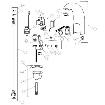 Chicago 116.112.21.1 Hytronic Contemporary Sensor Faucet Parts Breakdown