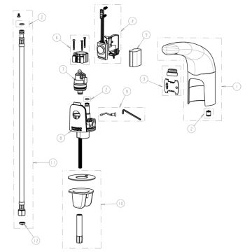 Chicago 116.201.AB.1 Hytronic Traditional Sensor Faucet Parts Breakdown