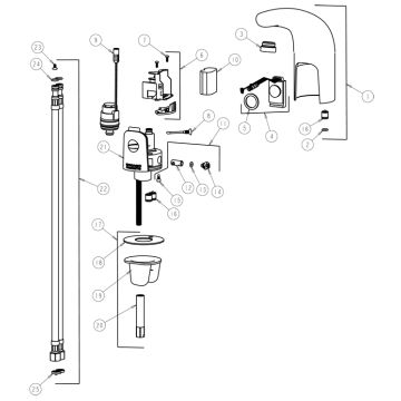 Chicago 116.211.21.1 Hytronic Traditional Sensor Faucet Parts Breakdown