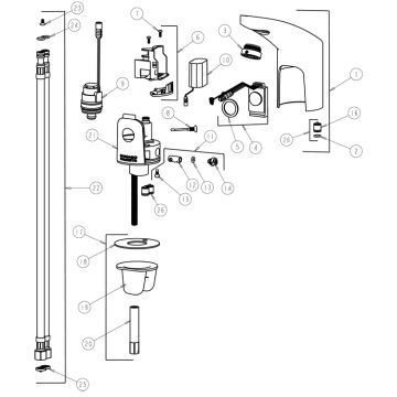 Chicago 116.315.21.1 Hytronic Electronic Faucet Parts Breakdown