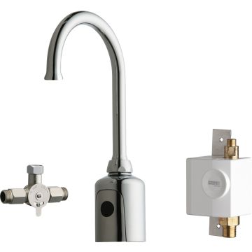 Chicago 116.965.AB.1 HyTronic Gooseneck Sink Faucet with Dual Beam Infrared Sensor