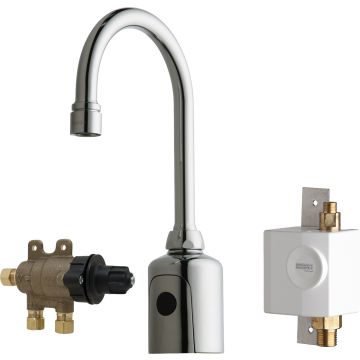 Chicago 116.973.AB.1 HyTronic Gooseneck Sink Faucet with Dual Beam Infrared Sensor