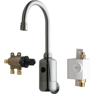 Chicago 116.974.AB.1 HyTronic Gooseneck Sink Faucet with Dual Beam Infrared Sensor