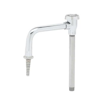 T&S Brass BL-5560-01 Rigid Vacuum Breaker Gooseneck Spout, Serrated Tip, 3/8" NPT Inlet