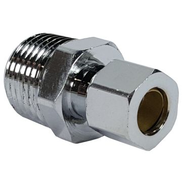 Generic 101604-1.59 Chrome Brass Male Conn 1/2"x3/8" Comp LF