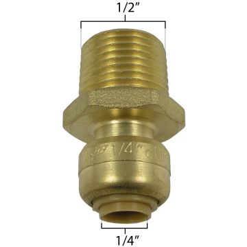 SharkBite U110 Male Reducing Conector 1/4" x 1/2" MNPT