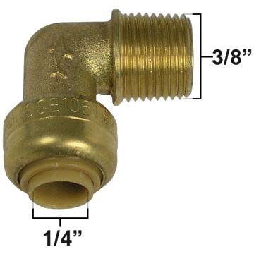 SharkBite U276LF Dishwasher Elbow 1/4" x 3/8" MIP - Lead Free