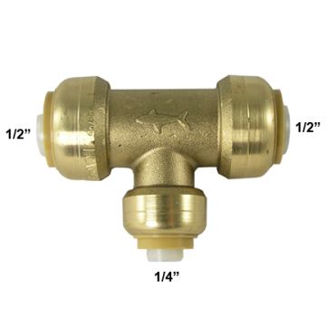 SharkBite U359LF Reducing Tee 1/2" x 1/2" x 1/4" - Lead Free