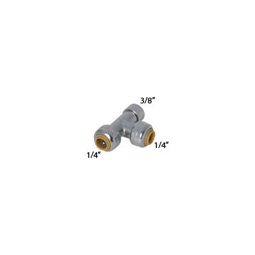 SharkBite U3358LF 1/4" X 1/4" X 3/8" Compression Stop Valve Tee Adapter - Lead Free