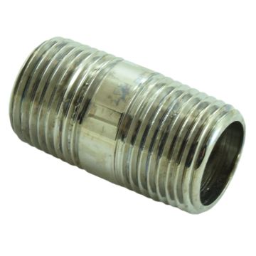T&S Brass 000355-40 Chrome Plated Nipple 3/8" NPT X 1 1/4" Long 