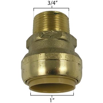 SharkBite U142LF Reducing Connector 1" x 3/4" MNPT - Lead Free