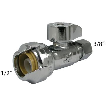 SharkBite 23037-0000LF Straight Stop 1/2" x 3/8" comp - Lead Free
