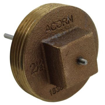 Acorn 1836-081-001 2-1/2" Npt Brass Clean-Out Plug With Pin