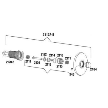 Delany 2117A-B Actuator Assembly (for 1/2" push button)