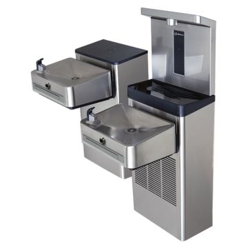 Haws 1212SH Sensor-Operated Dual Drinking Fountain with Bottle Filler