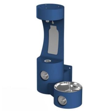 Elkay LK4408BFBLU Outdoor EZH2O Blue Wall Mount Bottle Filling Station with Single Fountain