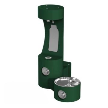 Elkay LK4408BFEVG Outdoor EZH2O Evergreen Wall Mount Bottle Filling Station with Single Fountain