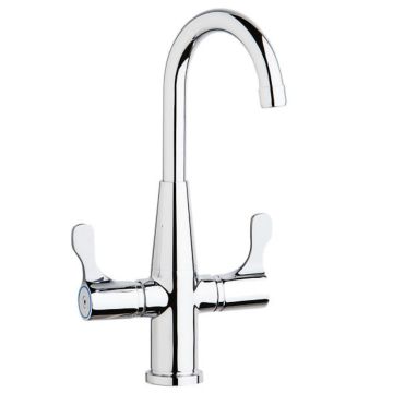 Elkay LKD2223C Chrome Single Hole Deck Mount Faucet with Gooseneck Spout
