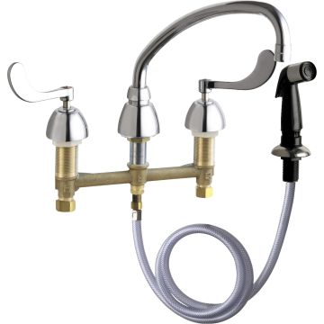 Chicago 200-AE35-317ABCP Concealed Hot and Cold Water Sink Faucet with Side Spray