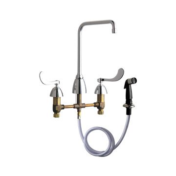 Chicago 200-AHA8-317ABCP Concealed Hot and Cold Water Sink Faucet with Side Spray