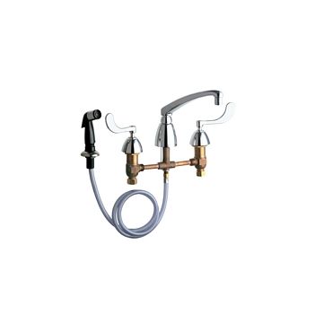 Chicago 200-AL8E35-317ABCP Concealed Hot and Cold Water Sink Faucet with Side Spray