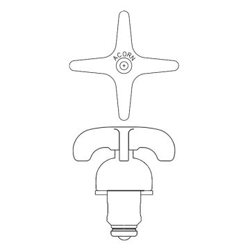 Acorn 2260-000-011 Exposed Flo-Cloz Hot Cross Handle W/Cartridge Assembly