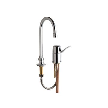 Chicago 2302-E35ABCP Single Lever Hot and Cold Water Mixing Sink Faucet