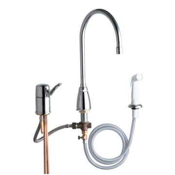 Chicago 2304-CP Kitchen Faucet w/ Side Spray (Discontinued)