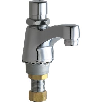 Chicago 333-SLOE12PSHABCP Single Supply Metering Sink Faucet