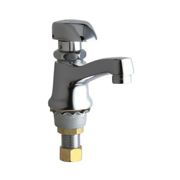 Chicago 335-E12HOTABCP Single Supply Metering Sink Faucet