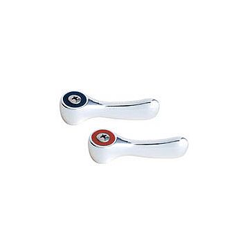 Chicago 390-PRJKCP 2-3/8" Metal Lever Handles w/ Hot, Cold & Plain Index Buttons
