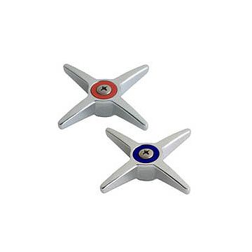 Chicago 633-PRJKCP 3" Metal Cross Handles w/ Hot & Cold Index Buttons