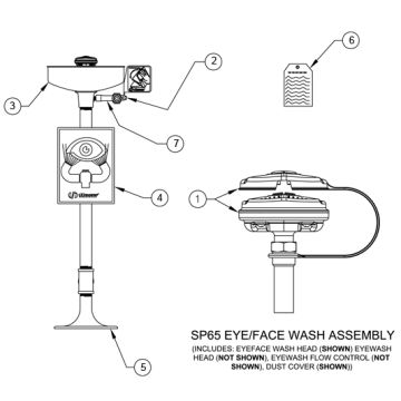 Haws 7361/7461 Eye/Face Wash Parts Breakdown