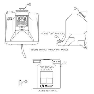 Haws 7500EB Portable Eyewash Parts Breakdown