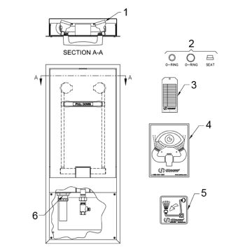 Haws 7656WC Eyewash Parts Breakdown