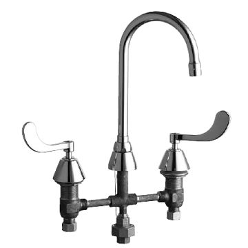 Chicago 786-TWGN2AE3CP Deck Mounted Third Water Inlet Connection Faucet (Discontinued)