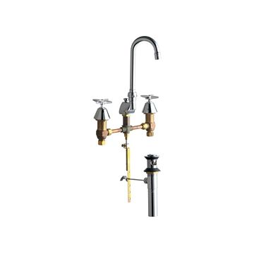 Chicago 794-ABCP Concealed Hot and Cold Water Sink Faucet with Pop-up Waste