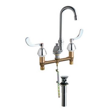 Chicago 794-GN2AE3-317ABCP Concealed Hot and Cold Water Sink Faucet with Pop-up Waste