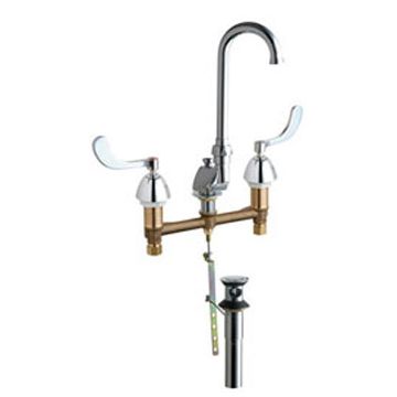 Chicago 794-GN2FC317ABCP Concealed Hot and Cold Water Sink Faucet with Pop-up Waste